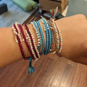 From Peru's Sacred Valley: set of 3 handmade beaded adjustable wrap bracelets